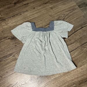 Gap Kids Girls Size S Short Sleeve Peasant Top Gray